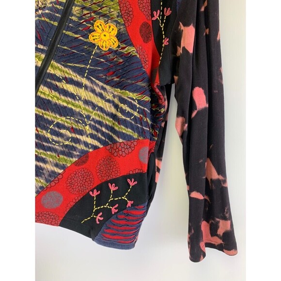 Rising International Full Zip Hoodie Lightweight Cotton Floral Embroidered XXL - Picture 7 of 14